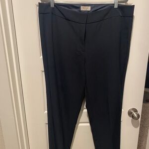 Navy Blue Straight Leg Business Casual Pants